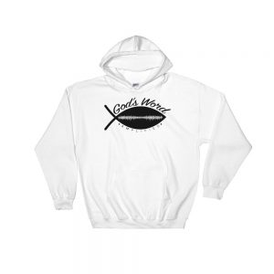 Gods Word Amplified Hoodie on white