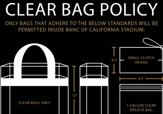 Know before you go… Clear Bag Policy!